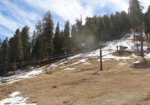 The main hill at Mount Lemmon Ski Valley on Feb. 28, 2014. The valley has not been able to open for skiing because snow is sparse this year. Lauren Shores 