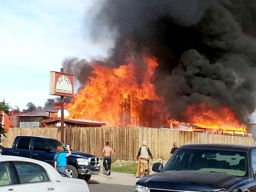 The Old West Studio burns down on Thursday, April 10, 2014
