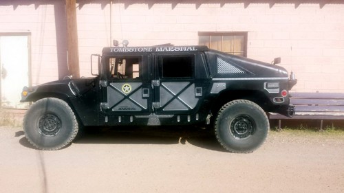 The newly designed animal patrol Humvee was given to the city by the military.