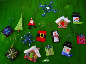Kiln-fired ornaments in the SGS Warm Shop. Photo courtesy of Sonoran Glass School website. 