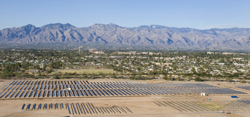 The solar array at Davis-Monthan, photo courtesy of 1st Lt Sarah Ruckriegle, USAF. Taken January 7, 2014