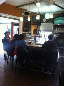 Guests enjoying their brews inside the tap room in Bisbee