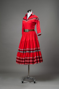 One of the squaw dresses produced by Dolores Gonzales featured in an exhibit about her life and work at Tucson Modernism Week 2015. (Photo by Jude Ignacio and Gerardine Vargas.)