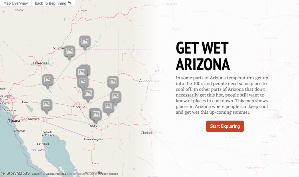 Story Map of places to get wet this summer. 