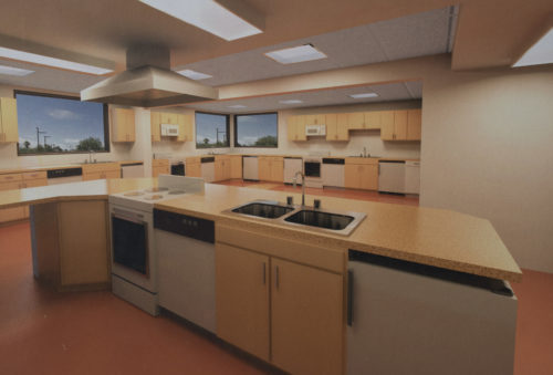 A 3D image of what the new Garden Kitchen kitchenettes will look like when construction is finished. (Photo by Michael Evans)