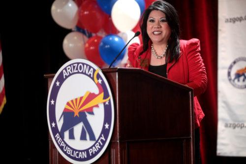 Kimberly Yee speaking at a campaign rally in Phoenix, Arizona on Aug. 26, 2014. (Photo by Gage Skidmore)