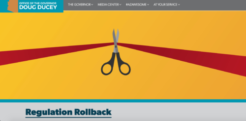 A screenshot of the Regulation Rollback website at 