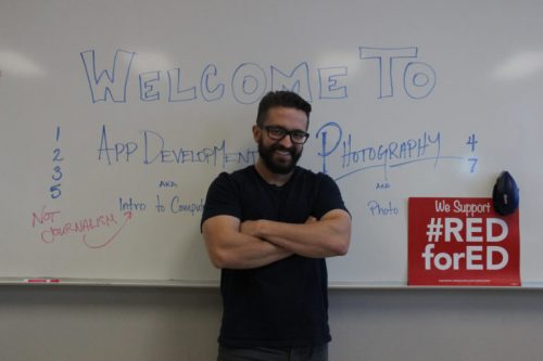 James Bourland recently switched from teaching journalism to teaching photography and coding. (Photo by Nicholas Trujillo).