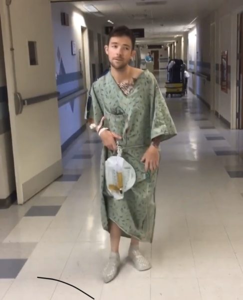 Scott Gooderham after his last surgery to have his large intestine removed in an ileostomy operation. (Photo courtesy of Scott Gooderham).
