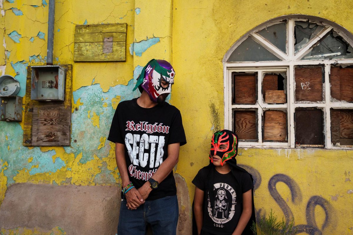 Andrés Caballero’s “Borderland Masks” highlights the deep connection between lucha libre fans and their roots along the U.S.-Mexico border. (Photo by Andrés Caballero 2024)

