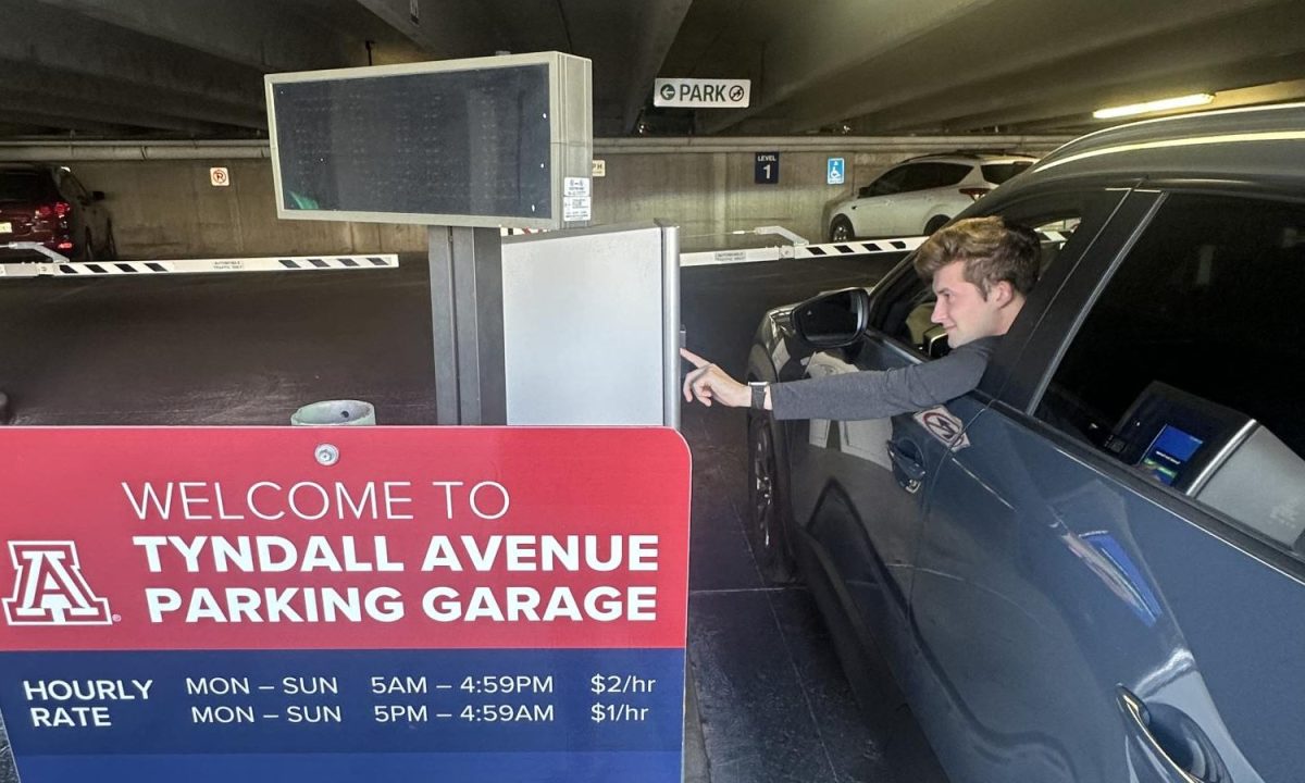 Matthew Mackleit entering Tyndall parking garage before class.