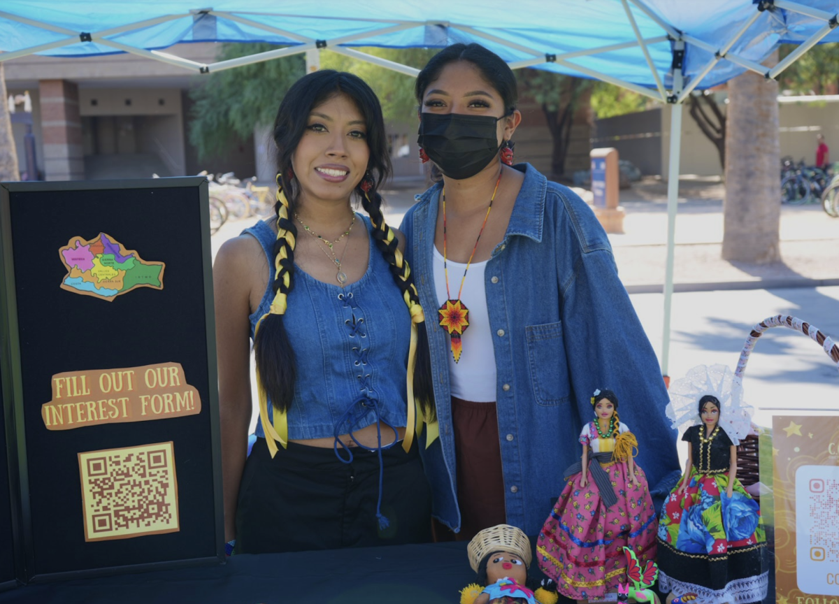 Giselle, left, and Lucero Ramirez tabled during the 2024 Indigenous People’s Day event at the University of Arizona on Oct. 14.