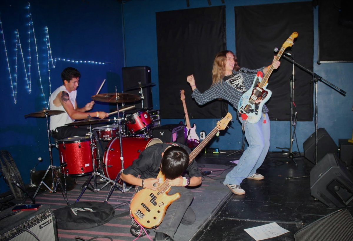 The band “Distorted” performing at the Groundworks venue. They were one of four artists that performed at the venue that night.