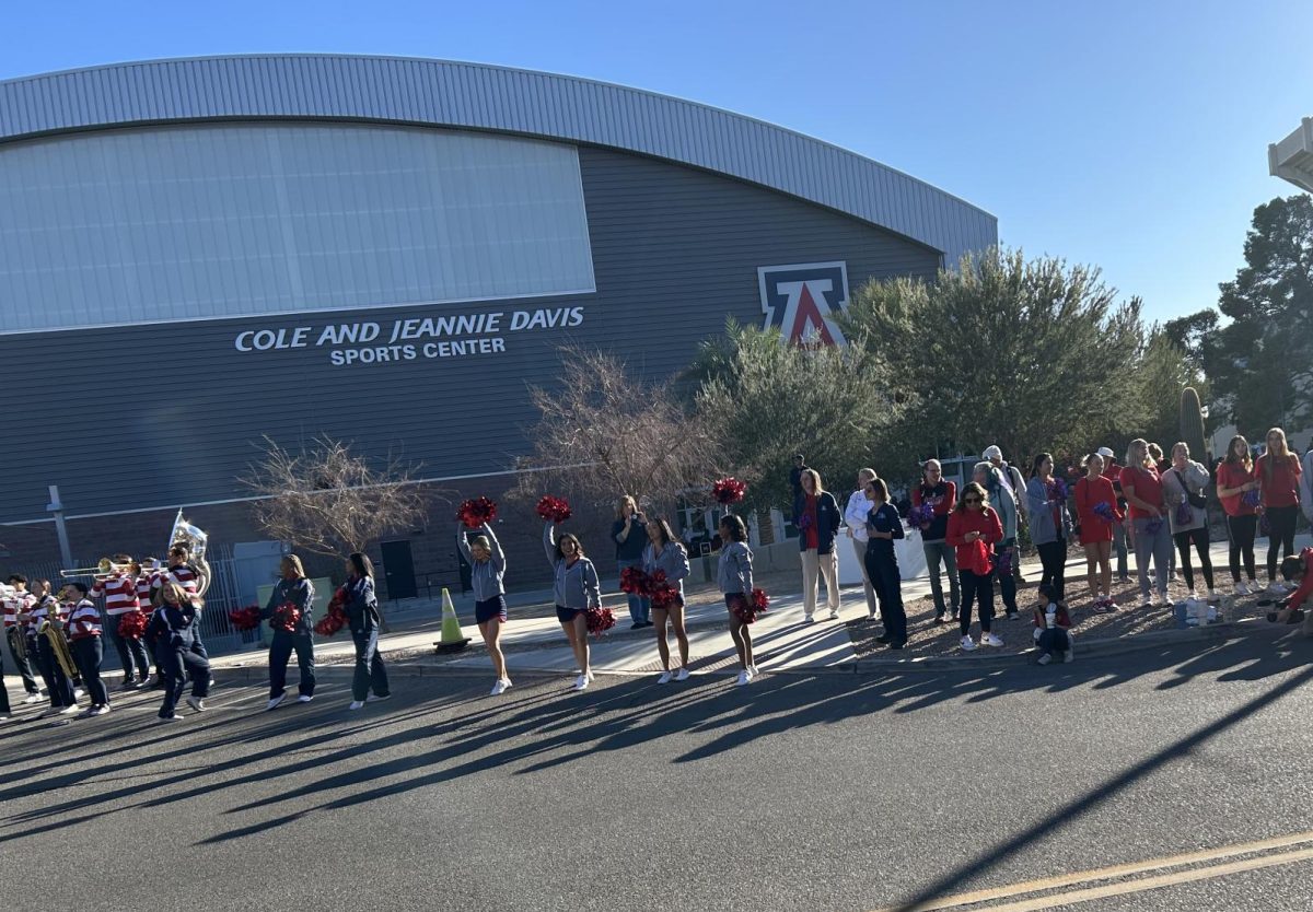 Fans and supporters gather on Jan. 23, 2025, to celebrate the 2024 University of Arizona Women’s Triathlon team.