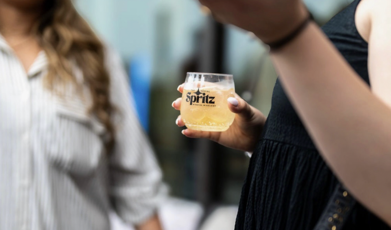 A zero-proof drink offered by the Social Spritz at a private event. (Photo courtesy of Tyra Combs)
