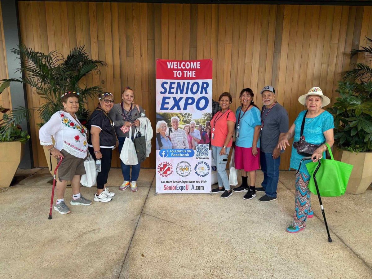 A group of senior visitors outside of the Chandler Senior Expo at the Avion Conference Center on Jan. 14. 