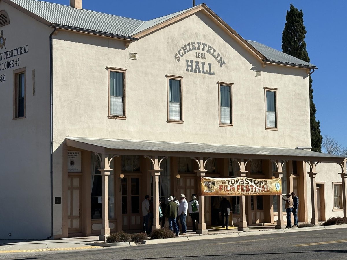 Tombstone Film Festival Attendees gathered outside of Schieffelin Hall on Feb. 1 , 2026. The film screenings took place in the hall.