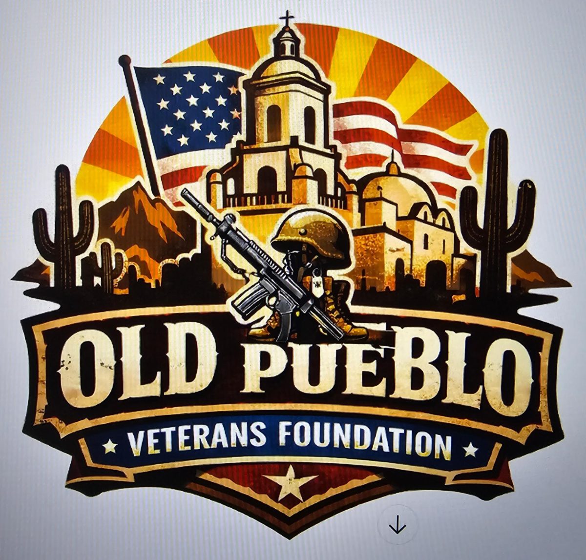 The Old Pueblo Veterans Foundation’s logo features symbols that represent veterans and Arizona. (Courtesy of Pedro Vasquez)