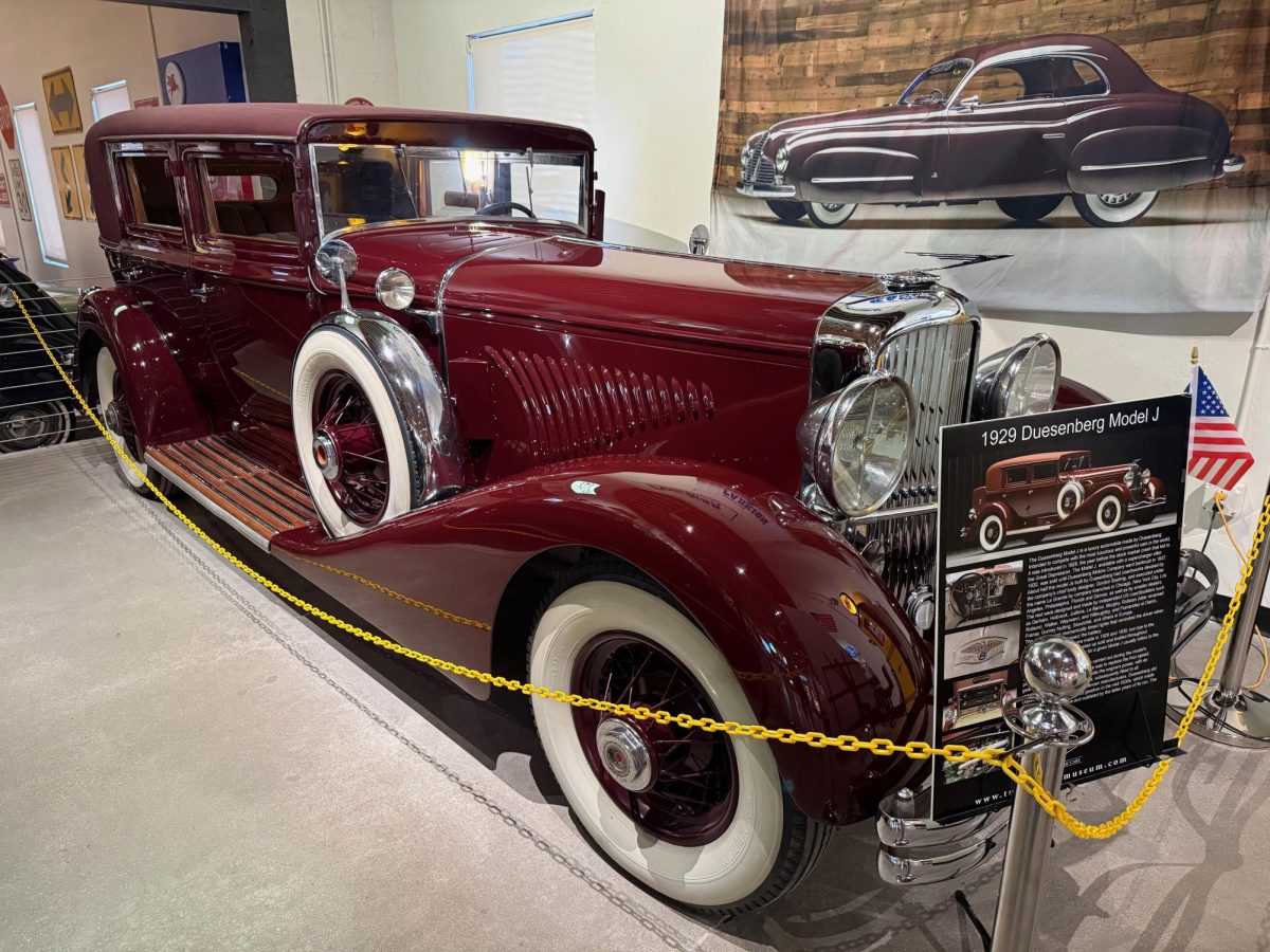 A 1929 Duesenberg Model J is on display at the Tucson Auto Museum on March 22, 2026.