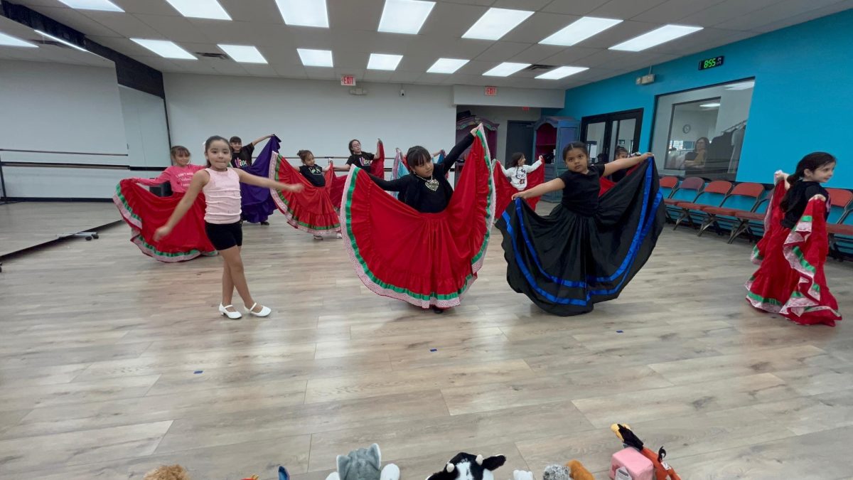  Students practice folklórico during a class at Viva Performing Arts Center in South Tucson on Tuesday, April 21, 2026. The Studio has served the community for more than three decades, offering youth dance instruction rooted in culture and tradition.  