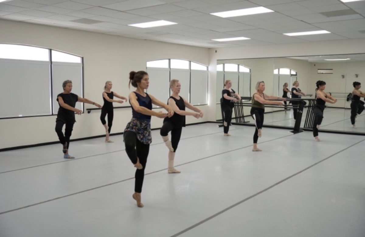 Adult ballet students practicing during a class session at the Sonoran Ballet Academy. 