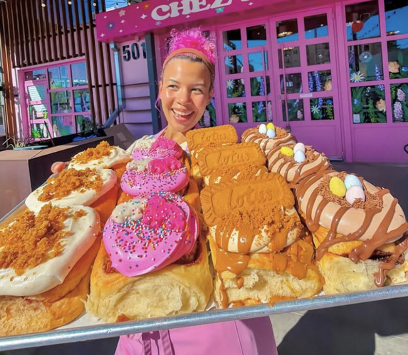 Chez Peachy Bakery, located near the University of Arizona, gained a large social media following through its pastel-themed desserts and matcha drinks before expanding from a home-based operation into a full storefront. 